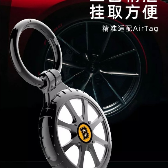 Airtag Metal case Shell Keychain Key-ring - Picture 8 of 12